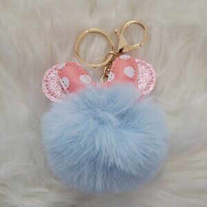 Minnie Mouse Ears Puff Keychain